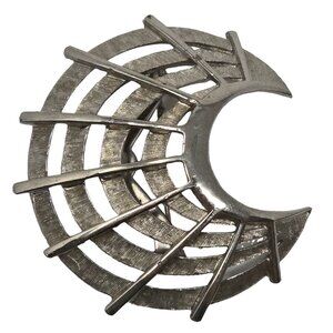 Vintage RNK Silver Tone Abstract Geometric Brooch by Robert Newman Koch Jr. MCM